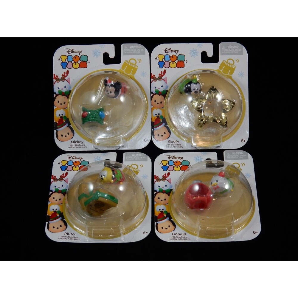 Disney Tsum Tsum Christmas Mini Vinyl Figures Ornaments ~ Mickey & Friends